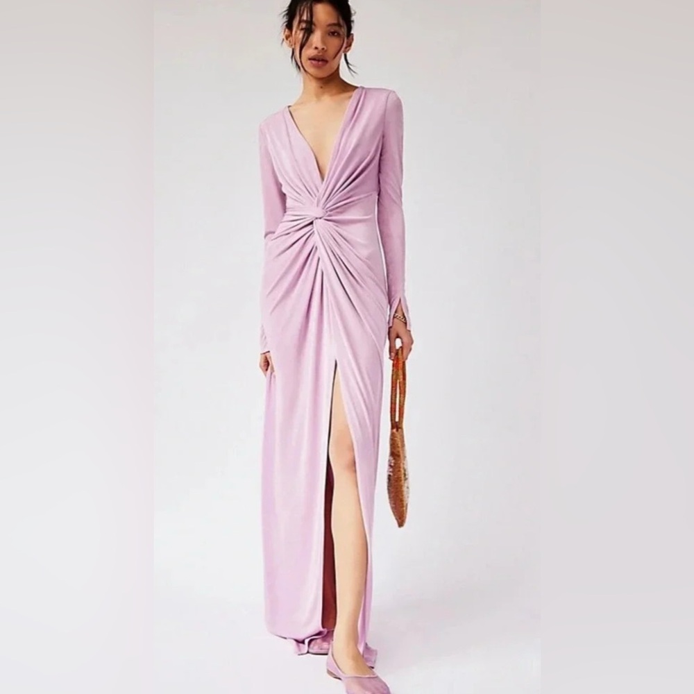 Free People Katie May In A Mood Ruched Cutout Gown in Lilac